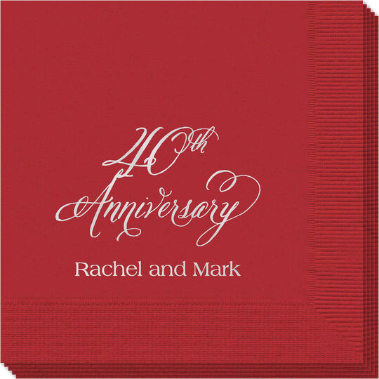 Elegant 40th Anniversary Napkins